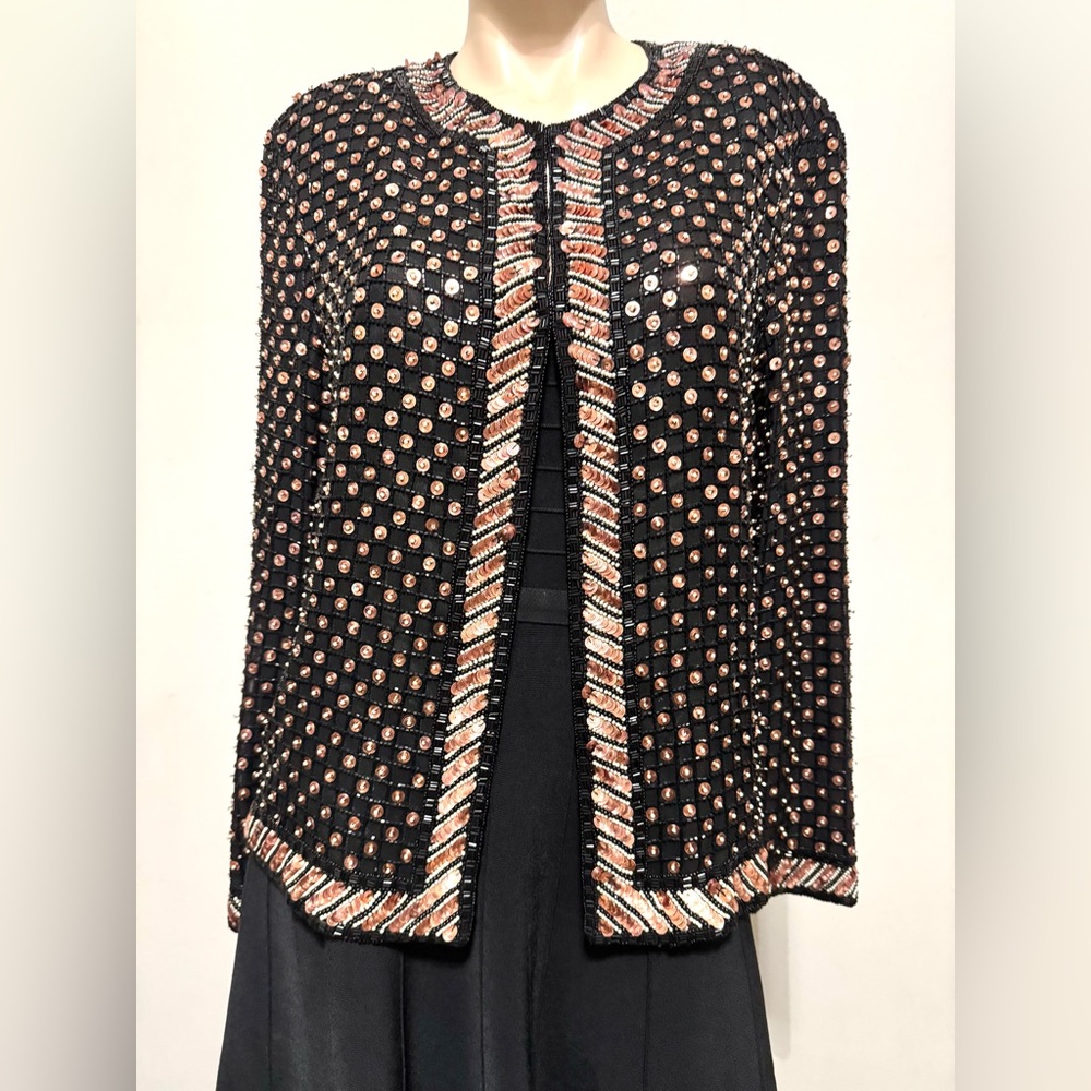 A.J. Bari Sequin Evening Jacket M